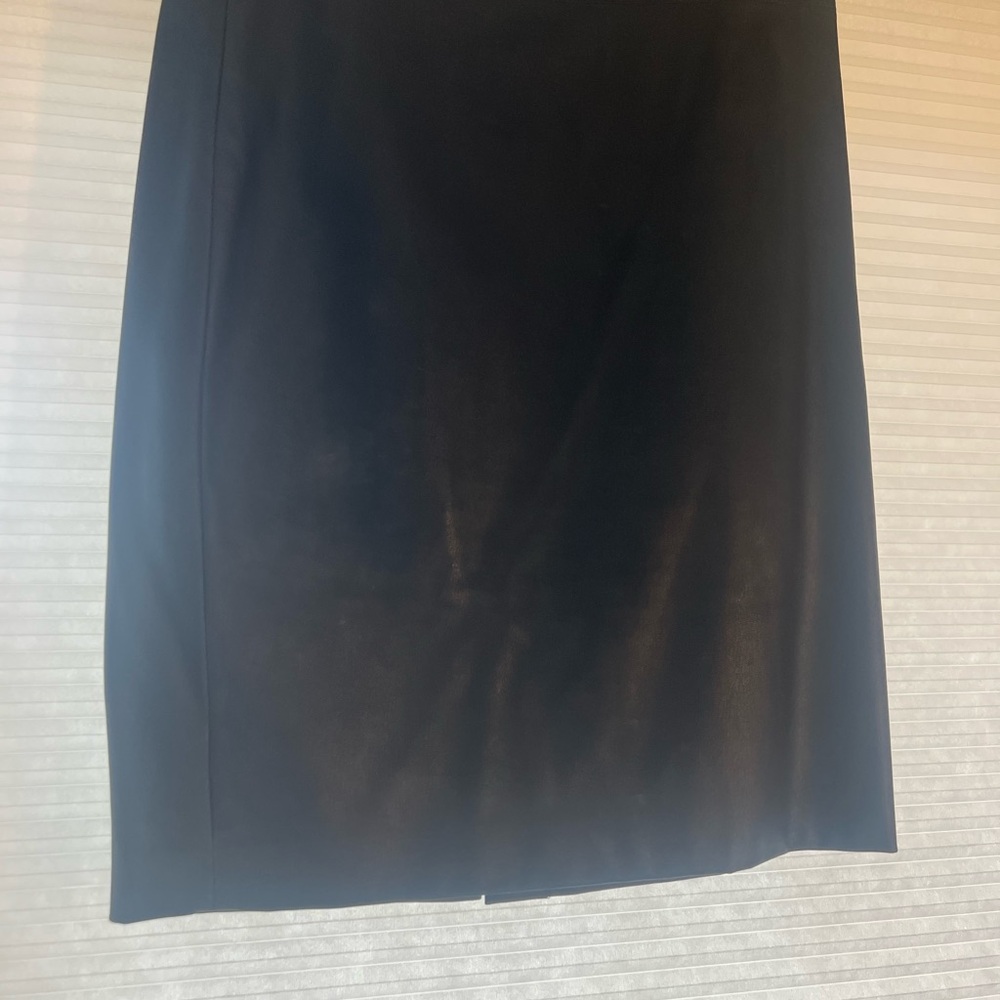 DKNYC  Black Faux-Leather Pencil Skirt